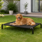 DogBedHouse Elevated Breathable Mesh Dog Bed (Foldable Canopy)