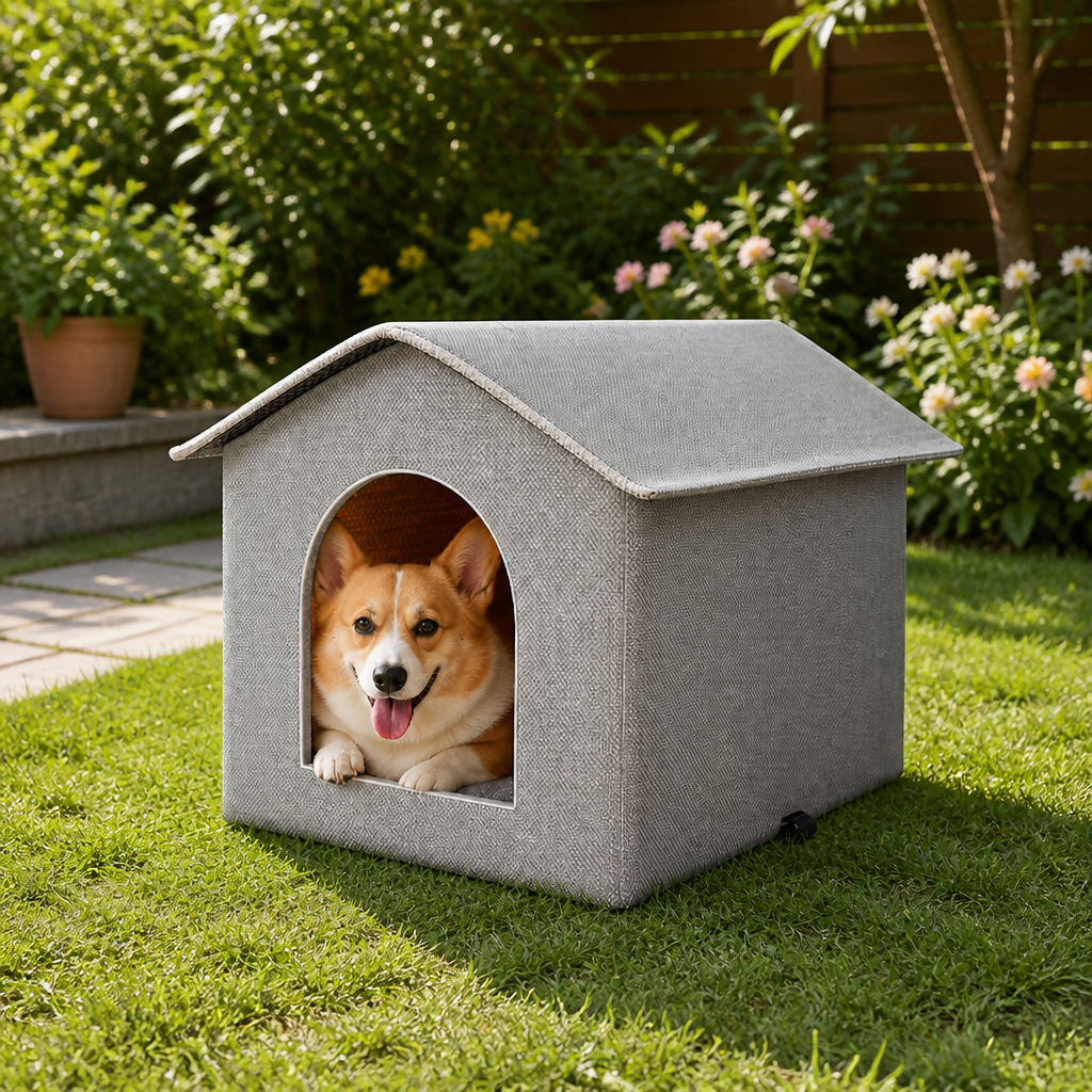 DogBedHouse Waterproof Plush & Washable Pet Cave Bed