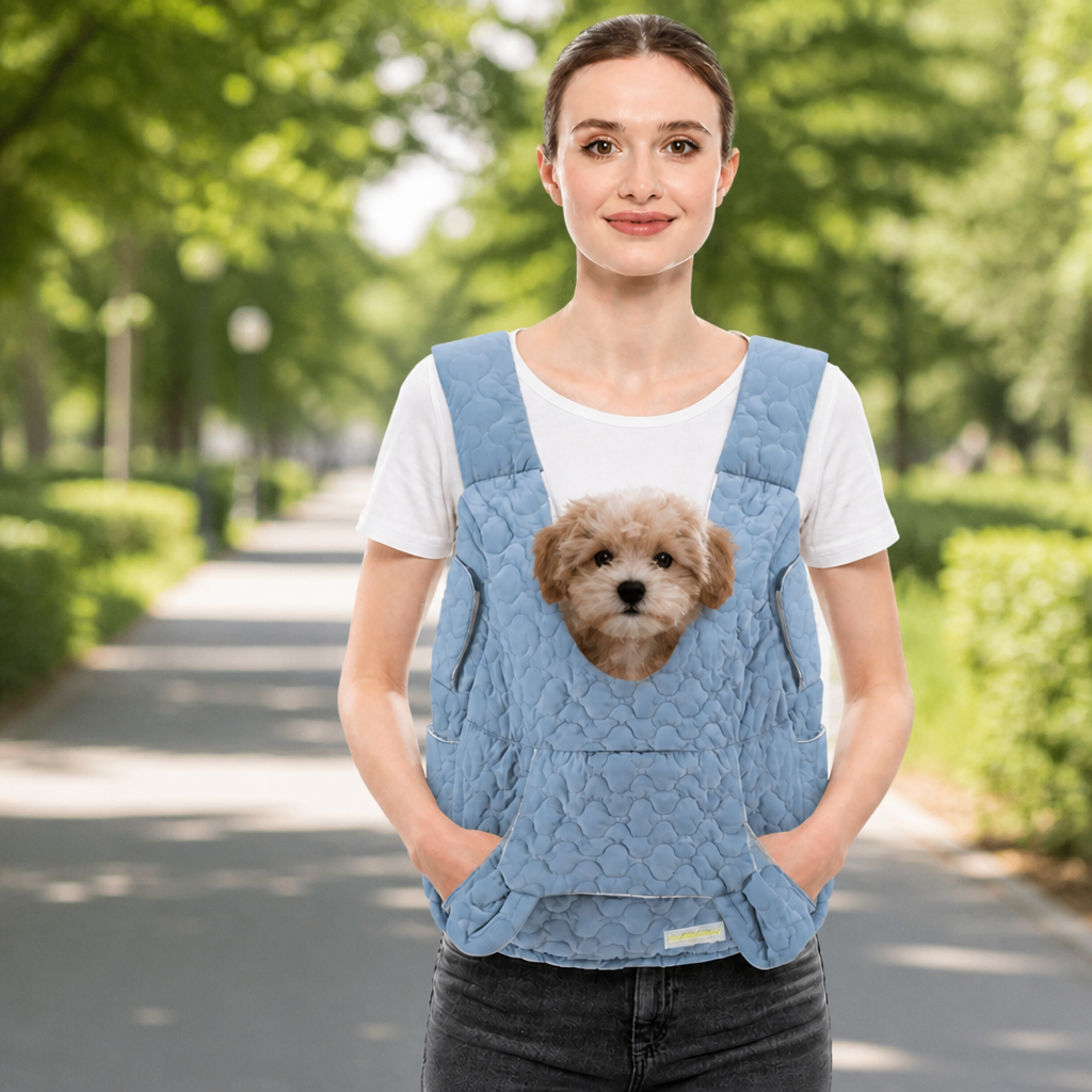 DogBedHouse Waterproof & Windproof Hands-Free Pet Carrier (Front Chest Backpack)