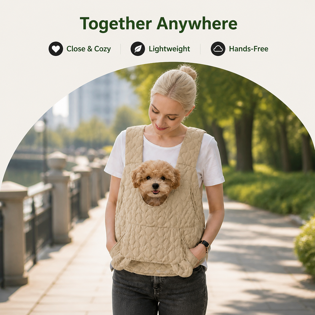 DogBedHouse Waterproof & Windproof Hands-Free Pet Carrier (Front Chest Backpack)
