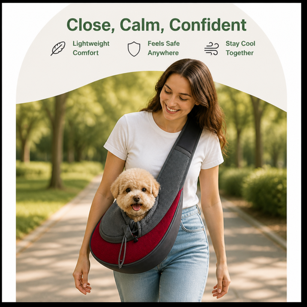 DogBedHouse Breathable Mesh & Sponge-Padded Sling Carrier