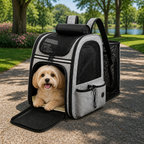 DogBedHouse Breathable Mesh & Water-Repellent Pet Backpack Carrier (Collapsible)