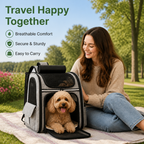 DogBedHouse Breathable Mesh & Water-Repellent Pet Backpack Carrier (Collapsible)