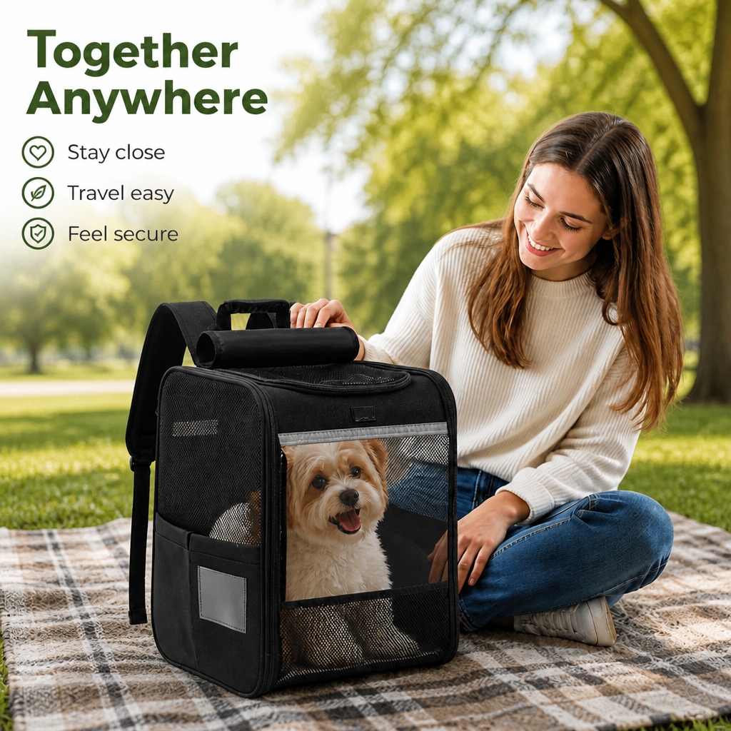 DogBedHouse Breathable Mesh & Water-Resistant Pet Backpack