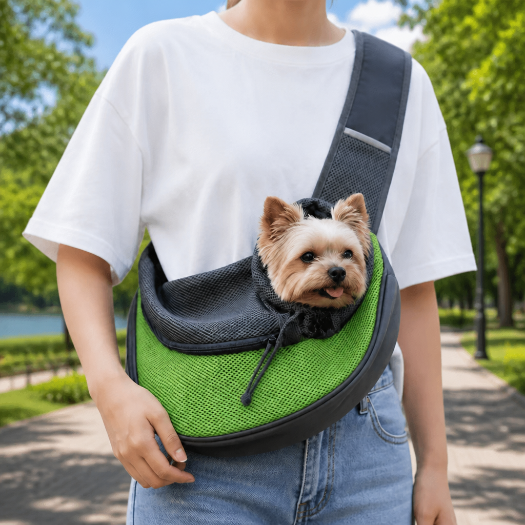 DogBedHouse Breathable Mesh & Adjustable Crossbody Dog Sling Carrier