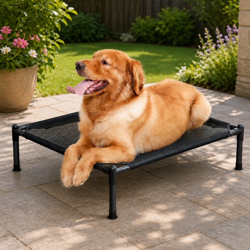 DogBedHouse Durable Outdoor Foldable Mesh Dog Bed (Washable)