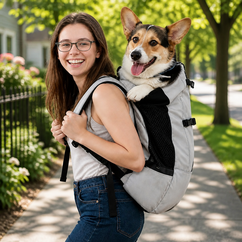 DogBedHouse Durable Nylon & Breathable Mesh Dog Carrier Backpack