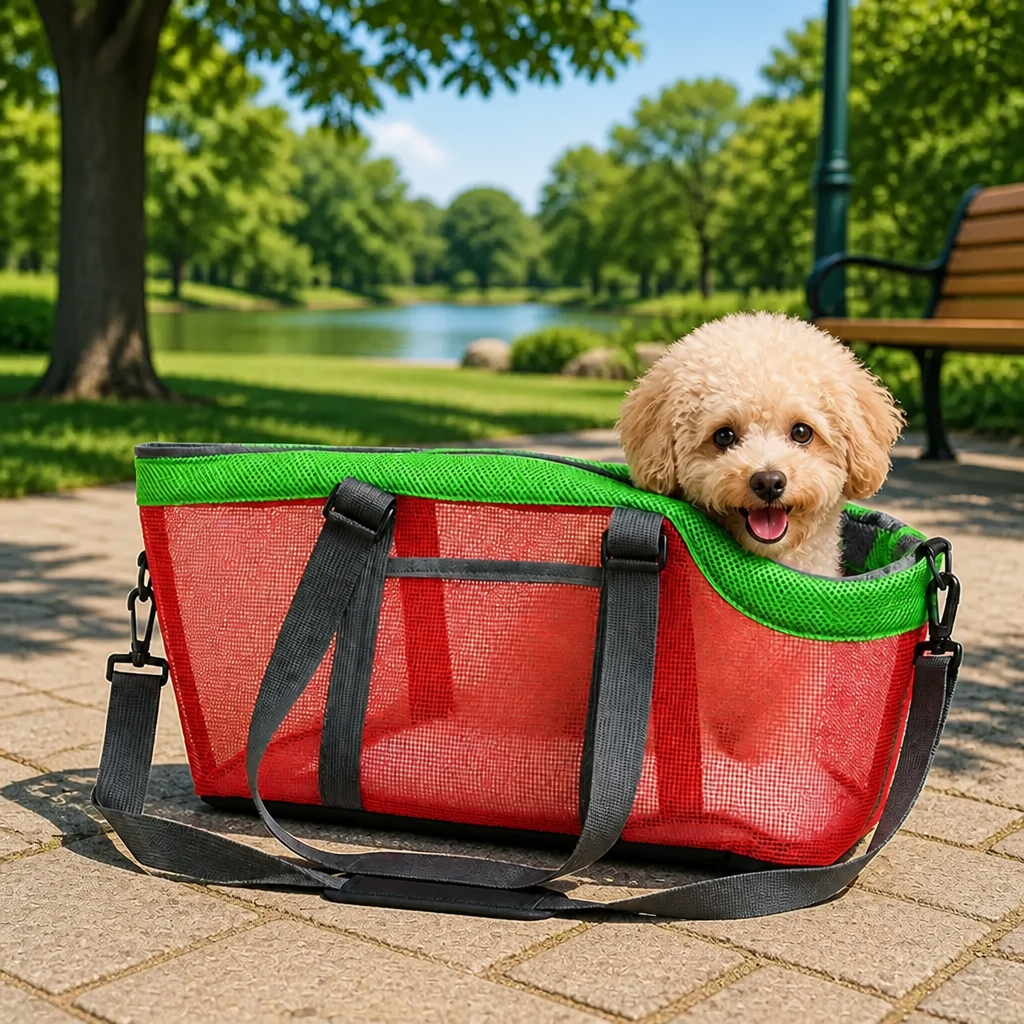 DogBedHouse Breathable Mesh & Adjustable Strap Travel Carrier