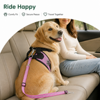 DogBedHouse Adjustable Breathable Mesh Dog Car Harness (Elastic Seatbelt Tether)