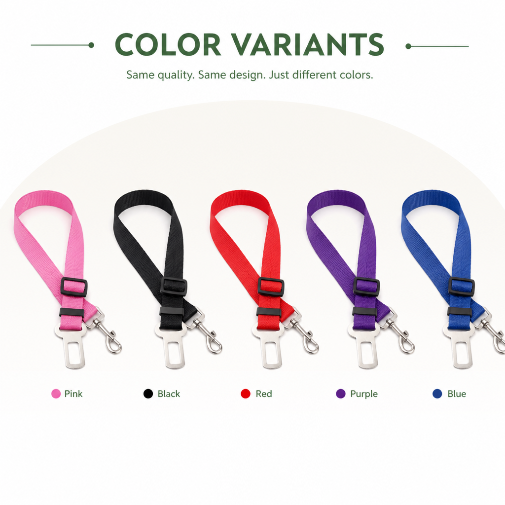 DogBedHouse Adjustable Nylon Car Seat Belt (Universal Fit)