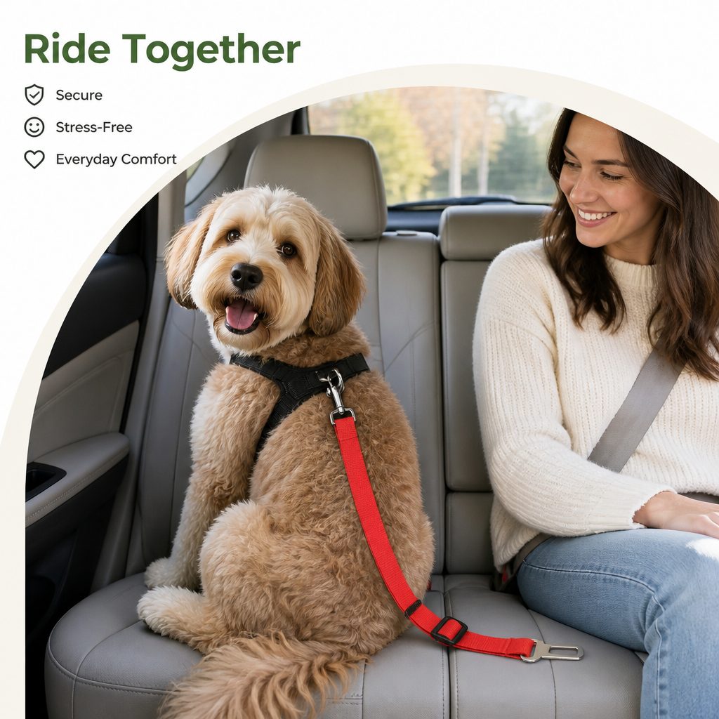 DogBedHouse Durable Nylon & Metal Hardware Dog Car Seat Belt