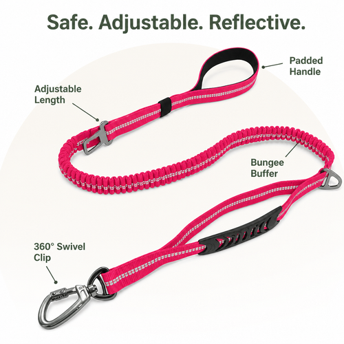 DogBedHouse Adjustable Durable Nylon Dog Leash (Quick-Release)