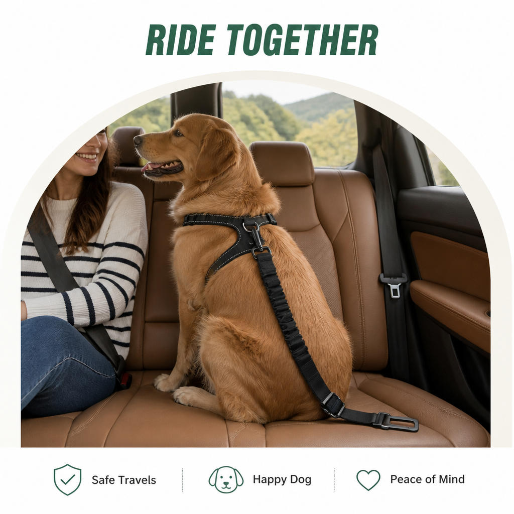 DogBedHouse Retractable Elastic Nylon Dog Car Seat Belt