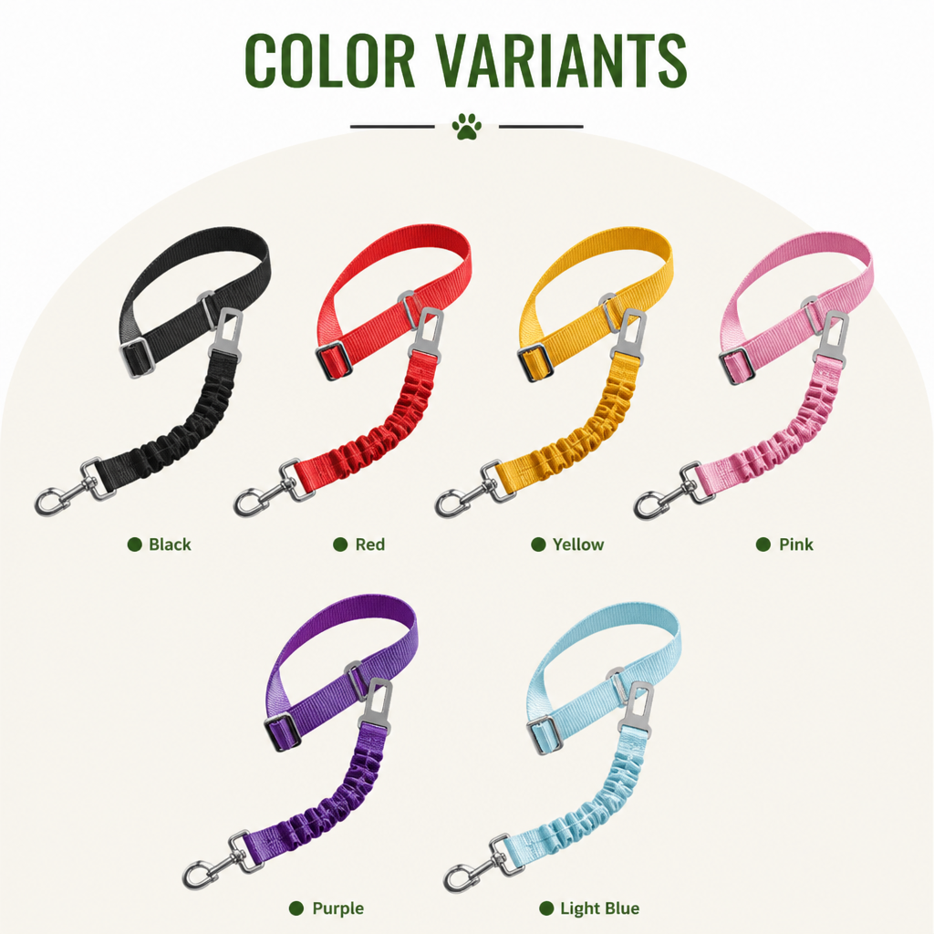 DogBedHouse Adjustable Nylon & Metal Buckle Car Seat Belt