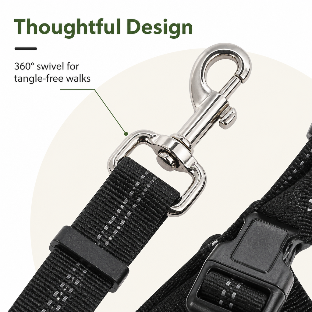 DogBedHouse Breathable Mesh & Elastic Tether Dog Car Harness