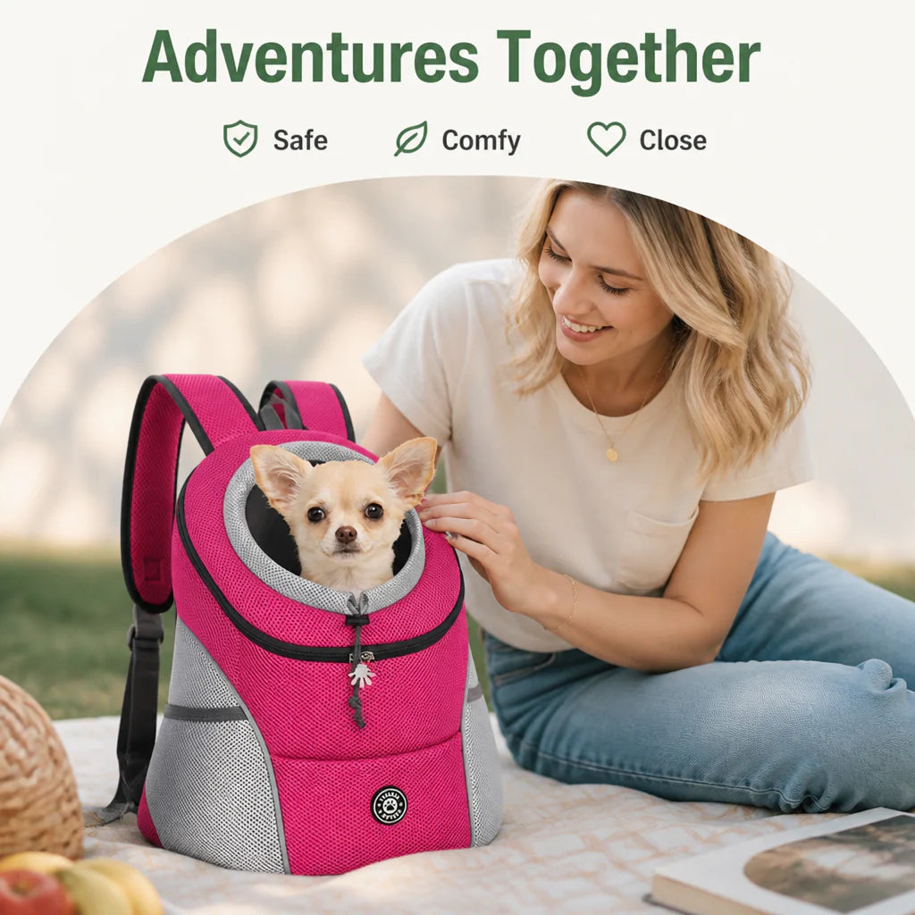 DogBedHouse Breathable Mesh & Reflective Backpack Carrier (Removable Pad)