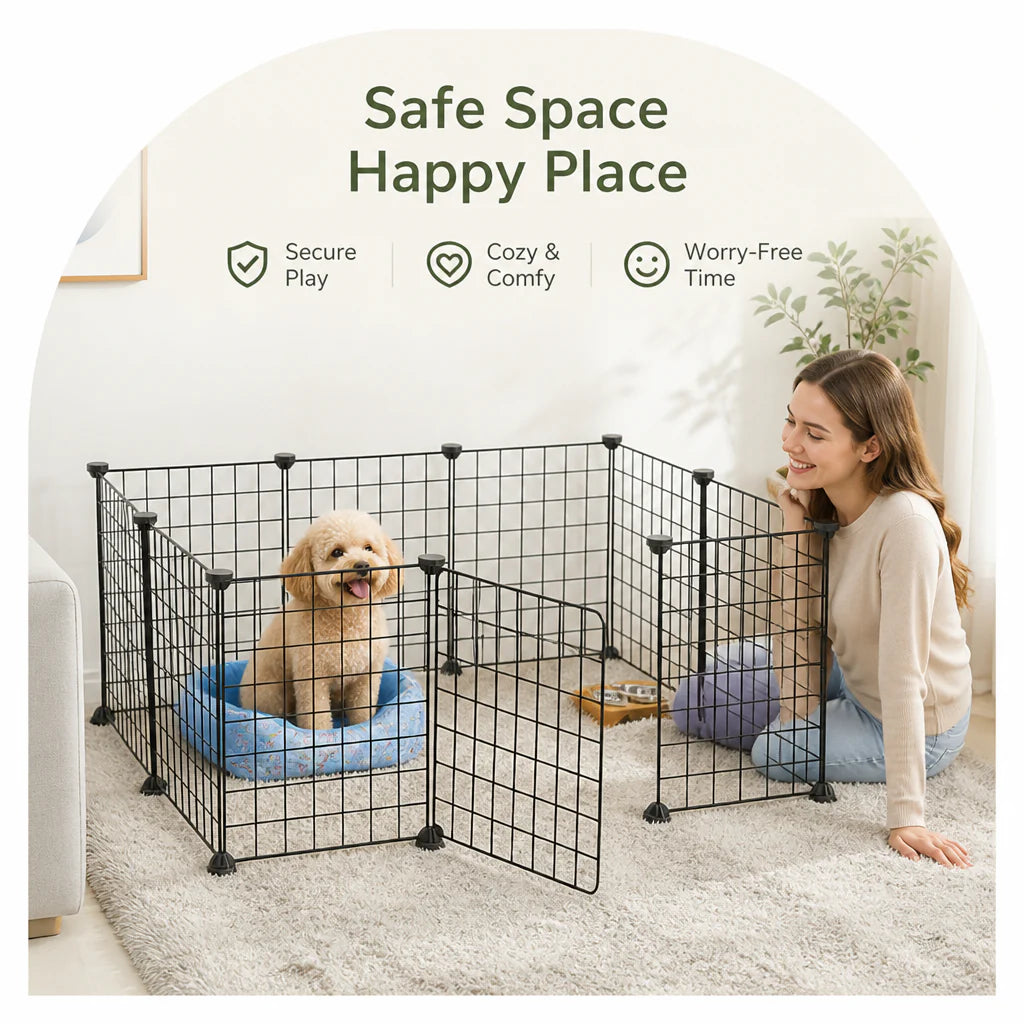 DogBedHouse Expandable & Modular Wire Mesh Dog Playpen