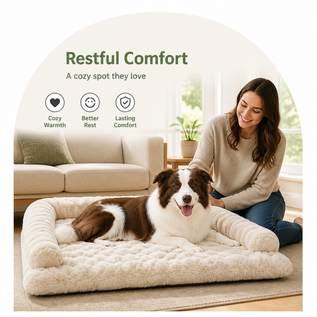 DogBedHouse Imitation Rabbit Fur & Anti-Slip Dog Bed